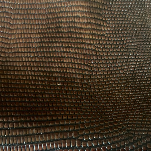 Dooney and Bourke chestnut and brown lizard embossed tmoro leather handbag tote - Picture 12 of 12